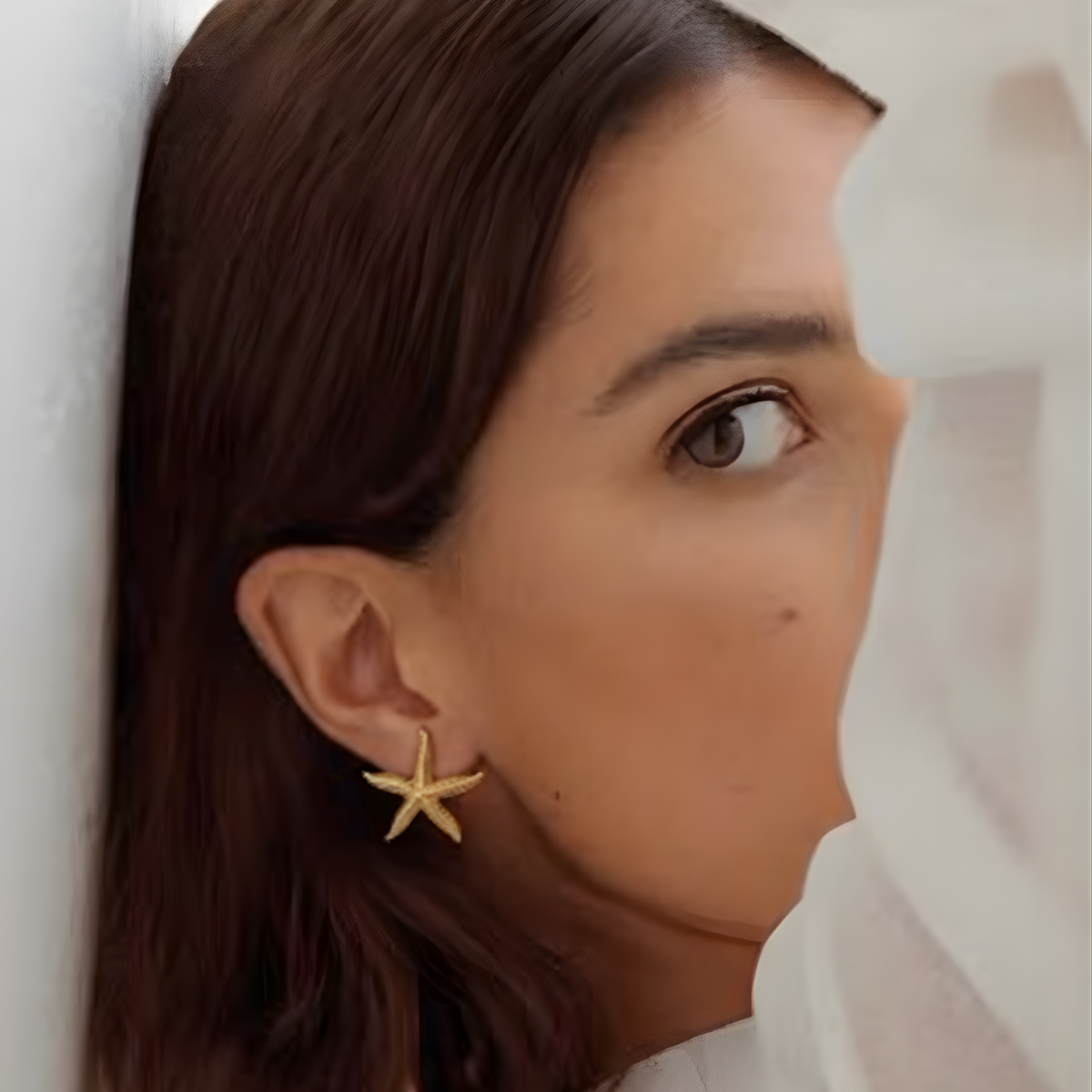 Golden Starfish Stud Earrings